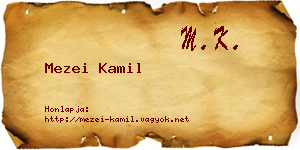 Mezei Kamil névjegykártya